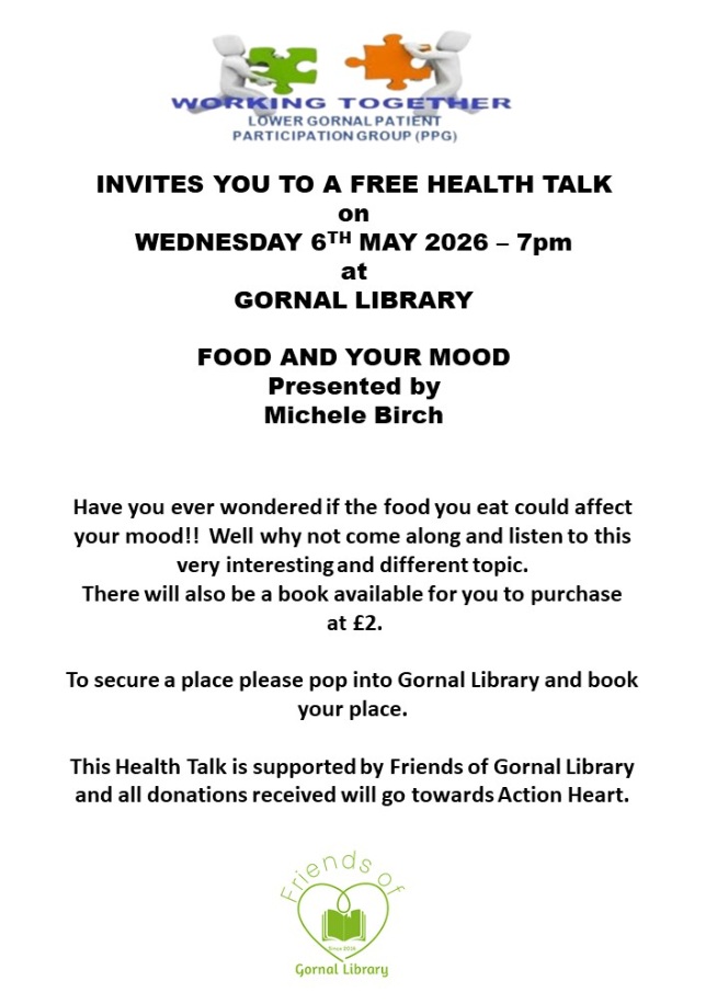 Friends of Gornal Library - Free Health Talk: Food and Your Mood